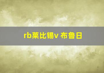 rb莱比锡v 布鲁日